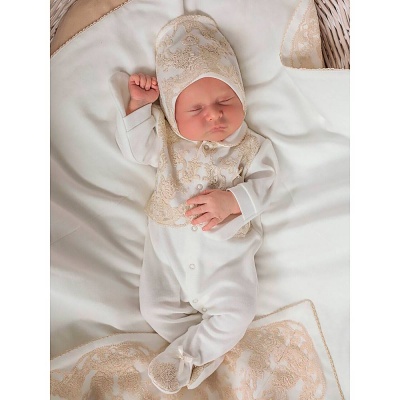 Комплект Рококо для девочки и мальчика 2 предмета Наследникъ 01086-02002-054 экрю 1